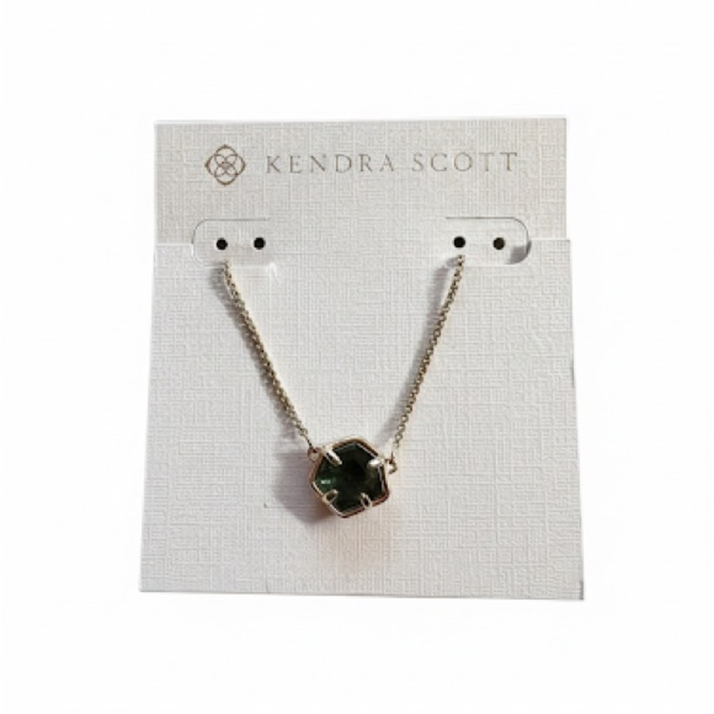 Kendra Scott Jaxon Pendant Necklace Sage Mica Stone